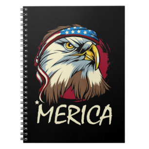 Caderno Espiral Éagle 4 de julho americano