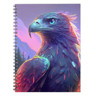 Caderno Espiral Eagle Bird Retrait Painting Willife
