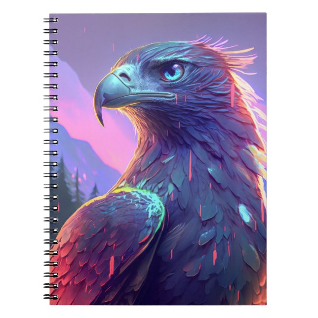 Caderno Espiral Eagle Bird Retrait Painting Willife (Frente)