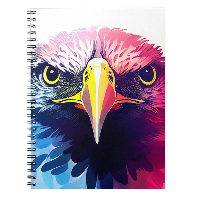 Caderno Espiral Eagle Bird Wild Nature - Pintura de Cor Animal (Frente)