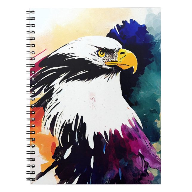 Caderno Espiral Eagle Wild Nature - Pintura De Cor Animal (Frente)