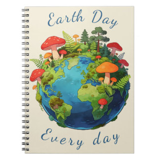 Caderno Espiral Earth Day Every Day Nature Planet Design
