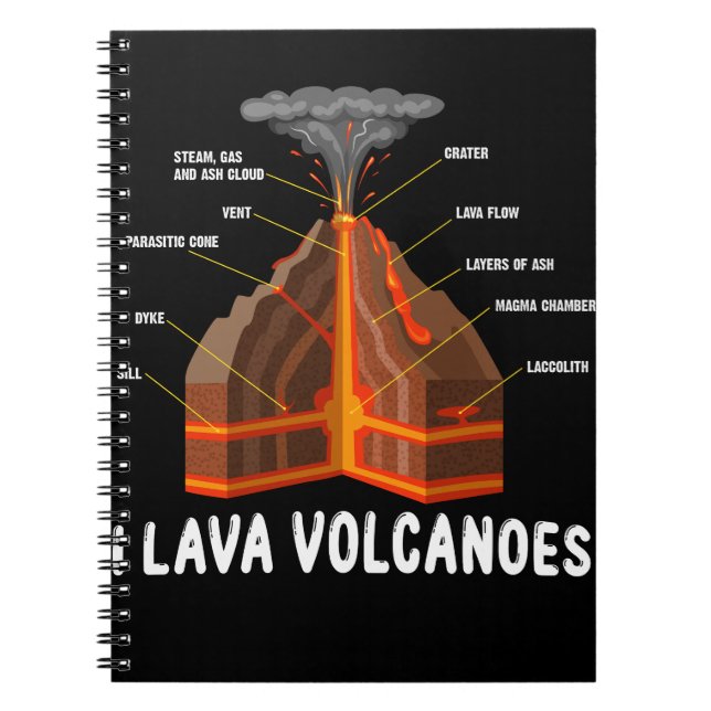 Caderno Espiral Earth Magma Lava Volcano Geology Gift (Frente)