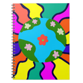 Caderno Espiral Earth Retro Vibes Art