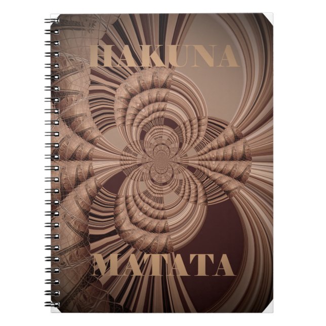 Caderno Espiral Earthy Hakuna Matata Art Impressão (Frente)