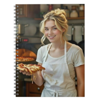 Caderno Espiral Eating Pizza Photo Personalize Customize