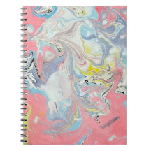 Ebru Abstrato Marmoreio em Água Pastel em Formato 