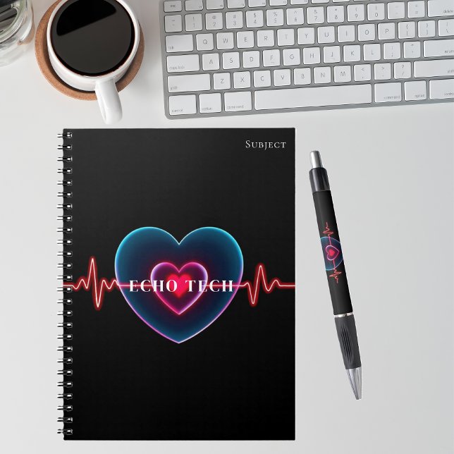 Caderno Espiral Echo Tech | Heartbeat | EKG (Echo Tech _ Heartbeat _ EKG Notebook-Cardiac Sonographer Notebook)