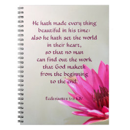 Caderno Espiral Eclesiastes 3:11 Tudo bonito em Seu tempo