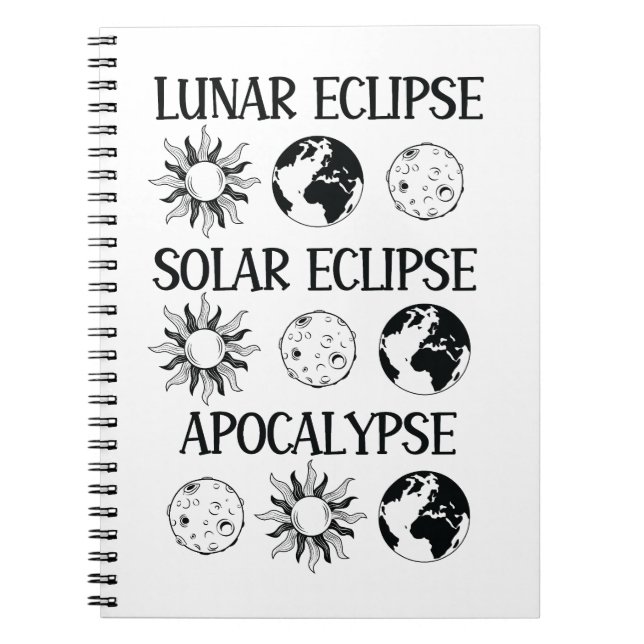 Caderno Espiral Eclipse Solar Eclipse Solar Apocalypse Espaço Engr (Frente)