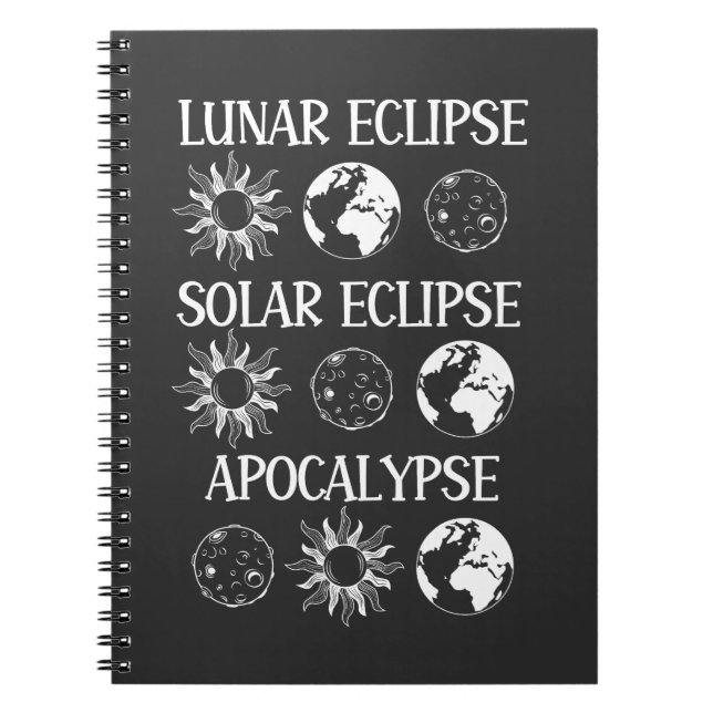 Caderno Espiral Eclipse Solar Eclipse Solar Apocalypse Espaço Engr (Frente)