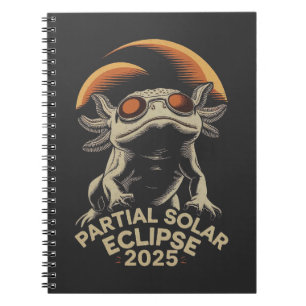 Caderno Espiral Eclipse Solar Parcial 2025 Axolotl Ammph