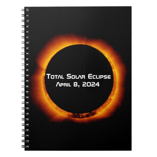 Caderno Espiral Eclipse Solar Total 2024 (Frente)