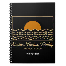 Caderno Espiral Eclipse Total Siestas Fiestas Espanha 2026 