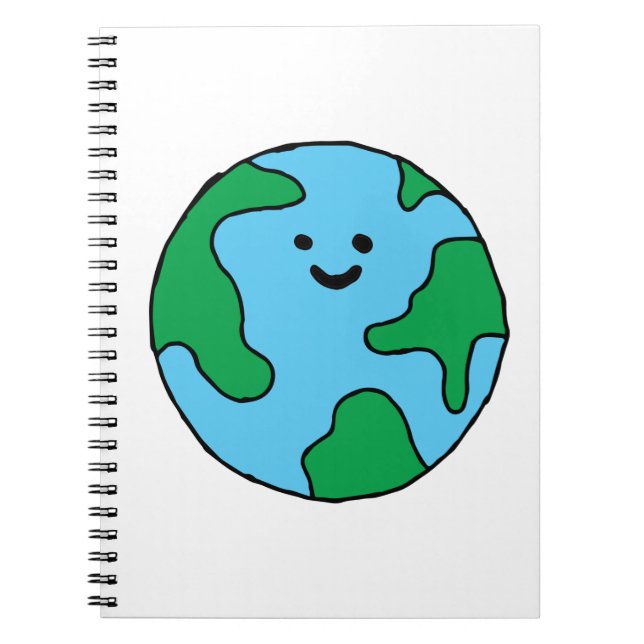 Caderno Espiral Ecoamigo do Mundo Ícone Feliz Terra Clipart Ecofri (Frente)