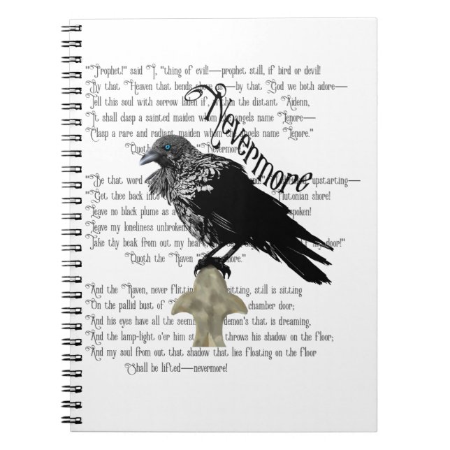 Caderno Espiral Edgar Allan Poe é o Raven (Frente)