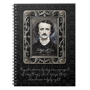 Caderno Espiral Edgar Allan Poe - Sonho de Halloween Personalizado