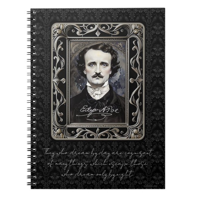 Caderno Espiral Edgar Allan Poe - Sonho de Halloween Personalizado (Frente)
