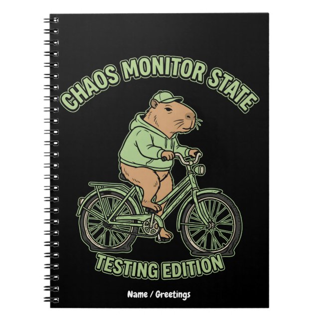 Caderno Espiral Edição de Teste do Monitor de Estado de Caos do Ca (Frente)