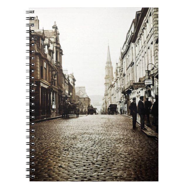 CADERNO ESPIRAL EDINBURGH SCOTLAND MAYBOLE STREET SCENE 1910 (Frente)