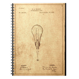 Caderno Espiral Edison Bulb Patent