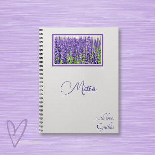 Caderno Espiral Editar Nomes, Lindo Diário de Lavanda,