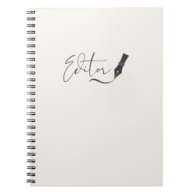 Caderno Espiral Editor Script Notebook – Caneta de Escrita Minimal (Frente)