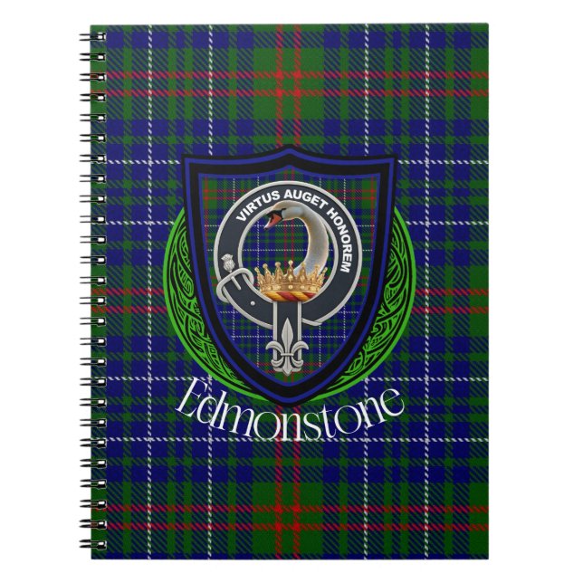 Caderno Espiral Edmonstone Scottish Clan Tartan & Crest (Frente)