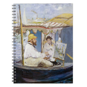 Caderno Espiral Edouard Manet - Monet em seu Studio Boat
