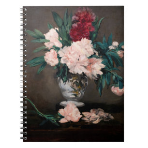 Caderno Espiral Edouard Manet - Vaso de Peônias em Pequeno Pedesta