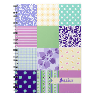 Caderno Espiral Edredão feminino personalizada do vetor dos