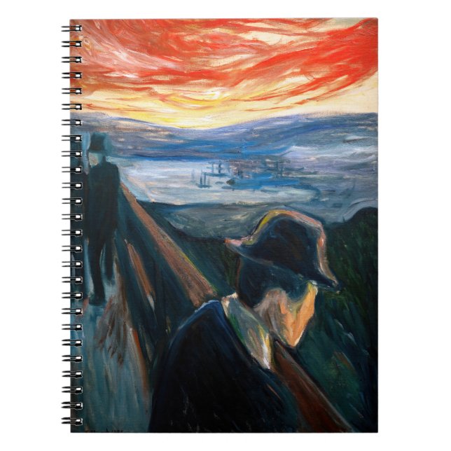 Caderno Espiral Edvard Munch - Humor Doente no Sunset, Desespero 1 (Frente)