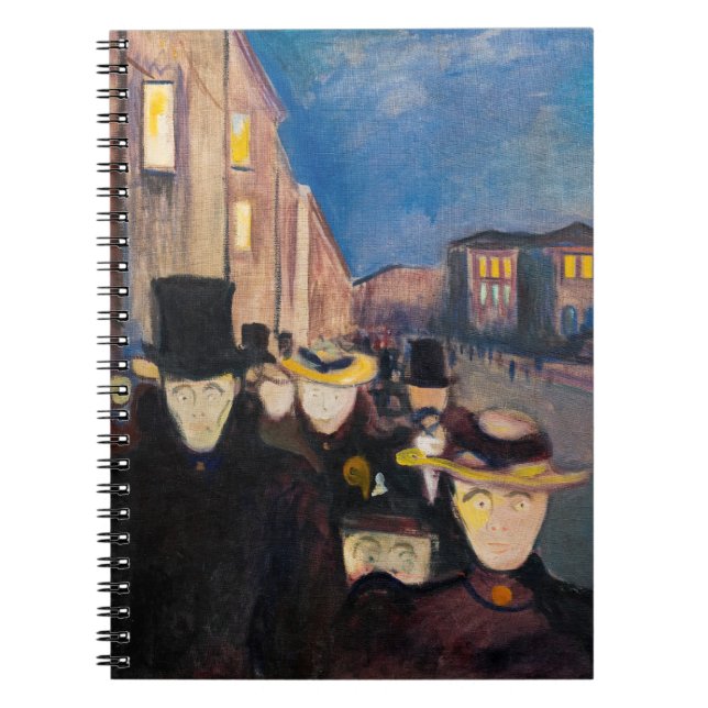 Caderno Espiral Edvard Munch - Noite em Karl Johan Street (Frente)