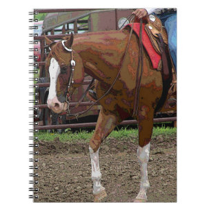 Caderno Espiral Efeito Cartoon de Cavalo Ocidental