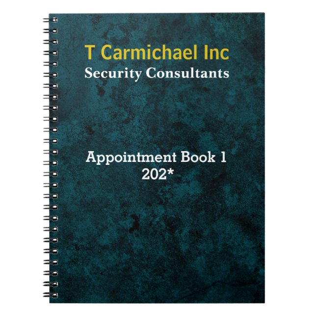 Caderno Espiral Efeito de Couro Teal (Frente)