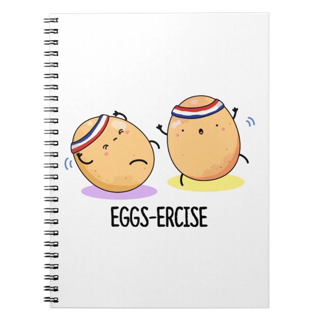 Caderno Espiral Eggs-ercise Funny Aerobic Eggs Pun (Frente)