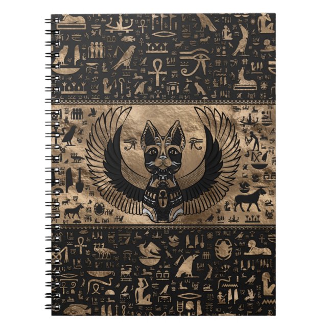 Caderno Espiral Egípcio Deusa Gato Bastet (Frente)