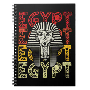 Caderno Espiral Egito Deus Tutankhamun Retro Egito Faraó