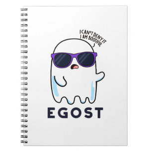 Caderno Espiral Egost Dia de as Bruxas engraçado Ego Ghost Pun