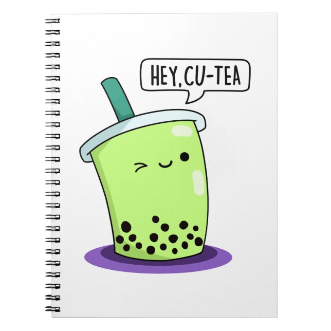 Caderno Espiral Ei Cu-Tea Funny Boba Tea Pun (Frente)