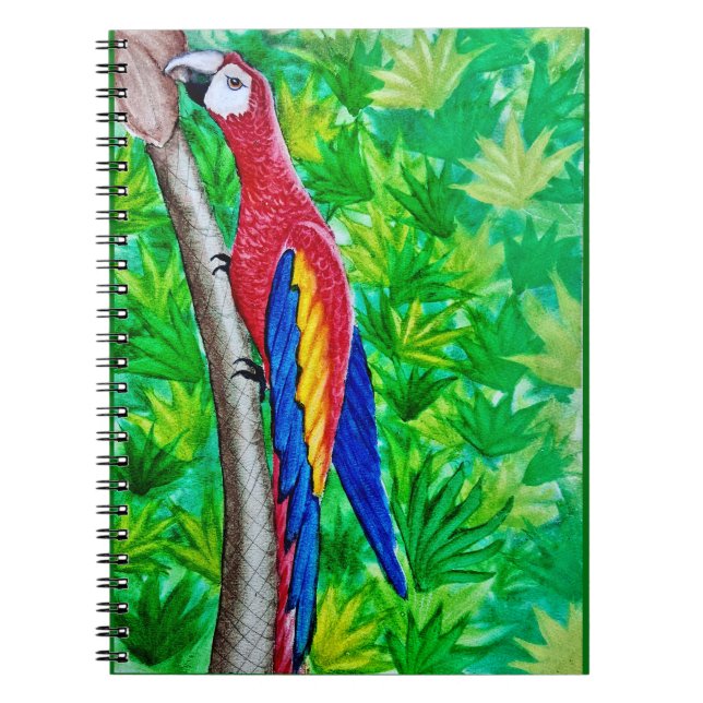 Caderno Espiral Ei, tem uma arara escarlate naquela árvore! (Frente)