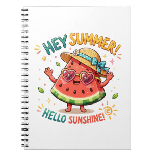 Caderno Espiral Ei Verão Olá Brilho Melancia