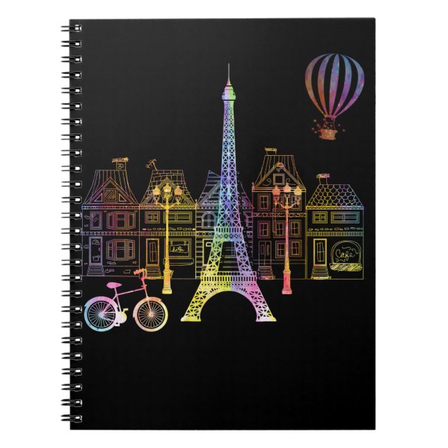 Caderno Espiral Eiffel Tower Love France Paris (Frente)