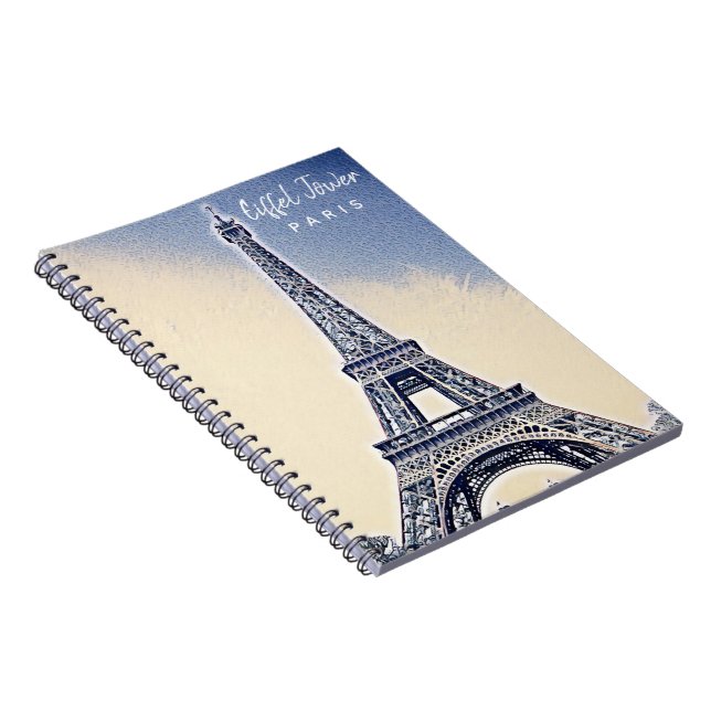 Caderno Espiral Eiffel Tower Paris França Landmark (Lado Direito)