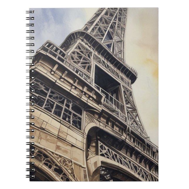 Caderno Espiral Eiffel Tower Paris Love City Viagem (Frente)