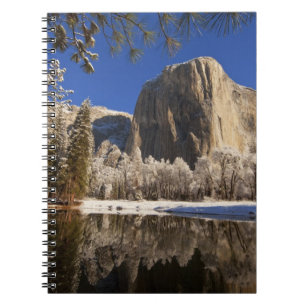 Caderno Espiral El Capitan se reflete no rio Merced em