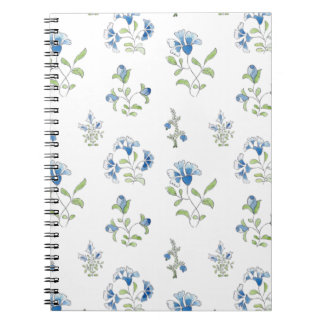 Caderno Espiral El jardín en azules