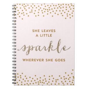 Caderno Espiral Ela deixa um pouco de notebook Sparkle