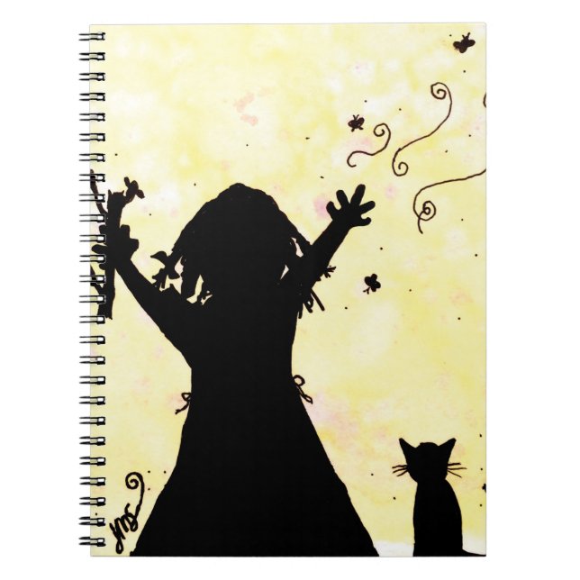 Caderno Espiral Ela Sonha com Magia na Lua (Frente)