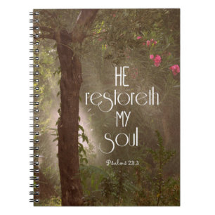 Caderno Espiral Ele restoreth meu verso da bíblia da alma